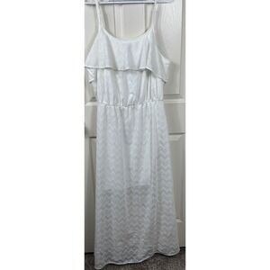 HeartSoul Plus White Maxi Dress Ruffle Sleeveless Casual Boho Y2K Cottagecore 2X